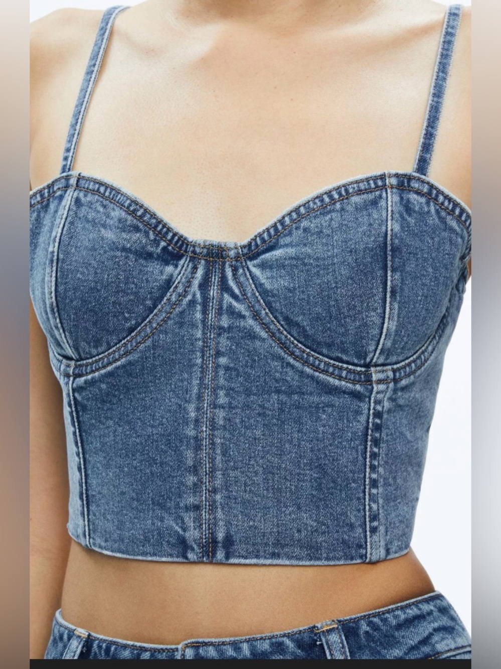 Sincerely Jules Light Blue Denim Bustier